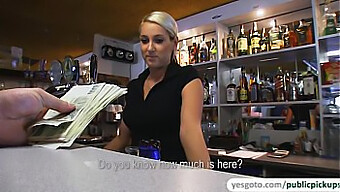 Beautiful Lenka Enjoys A Hot Facial In A Pub While Giving A Great Blowjob