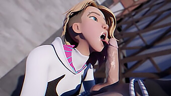 Watch As Spider-Gwen Shows Off Her Deepthroating Skills In This 3d Video