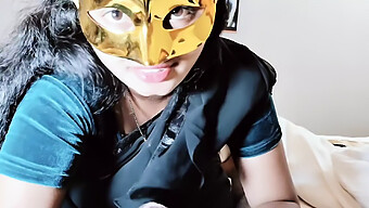 Indian Wife Gives Amazing Oral And Handjob While Wearing A Mask