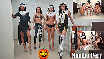 Vier Versaute Nonnen Geben Sich An Halloween Einem Sündigen Ritual Und Umgekehrtem Gruppensex Hin (Anal, Oral, Gruppensex, Ass To Mouth, Atogm)