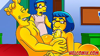 Barty Blir Vennlig Med En Storbrystet Mor I En Simptoons Simpsons Pornoparodi