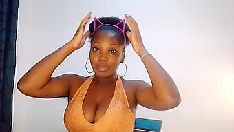 A Stunning Ebony Lass Returns From Work, Engages In A Steamy Video Call With Her Yearning Beau, But An Unexpected Knock Disrupts The Intimate Moment - Mastermeat1