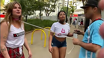 Sao Paulo Stroll With Girls On Leashes In Bdsm Exhibitionism