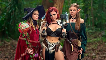 Diana Rider And Arinafox In Cosplay Threesome With Big Dildo